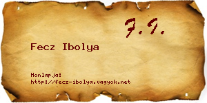 Fecz Ibolya névjegykártya